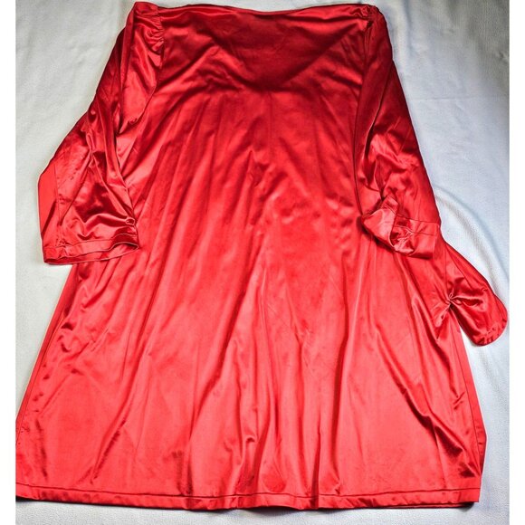 Vanity Fair Red Satin Lace Trim Nightgown XXXL Made In USA - Picture 7 of 9